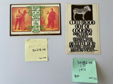 BG278 - BG282 - TEN YEARS AFTER AND COLD BLOOD HANDBILLS