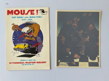 STANLEY MOUSE HOT ROD CARD AND SKULL DECAL / STICKER