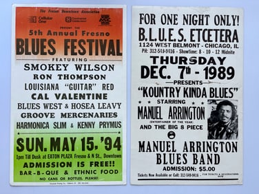 SET OF TWO BOXING STYLE BLUES SHOW PRINTS