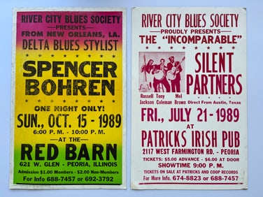 TWO RARE RIVER CITY BLUES SOCIETY BOXING STYLE SHOW PRINTS