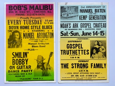 A SET OF TWO BLUES AND GOSPEL SPLIT FOUNTAIN SHOW PRINTS