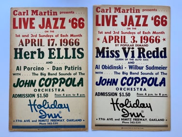 TWO RARE LIVE JAZZ 1966 BIG BAND BOXER STYLE SHOW PRINTS