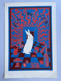 EAST TOTEM WEST - POSTER #4 - White Rabbit 1988 - SIGNED