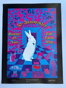 EAST TOTEM WEST - POSTER #6 - 50th Anniversary - White rabbit 67/100 - Signed
