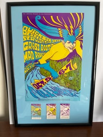 GREAT BG87 WITH TICKETS ! FRAMED IN PLEXI FOR IMMEDIATE DISPLAY