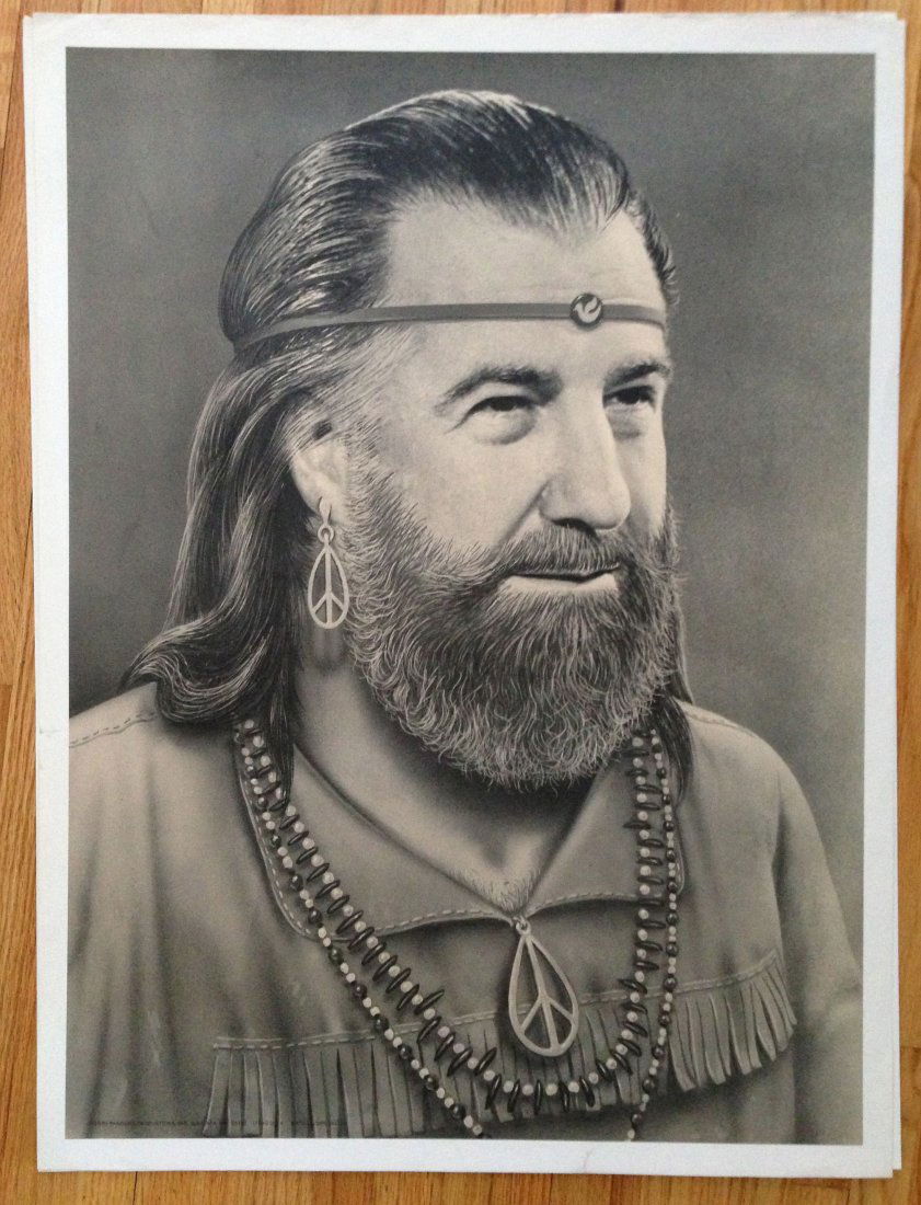 HIPPY SPIRO AGNEW POSTER - 1970: Done by artist John Miller - this is one of two political hippy drawings he did - the other being Nixon. Both hard to find - this one is in great condition. Amazing work. 1970. Pandora Productions. He