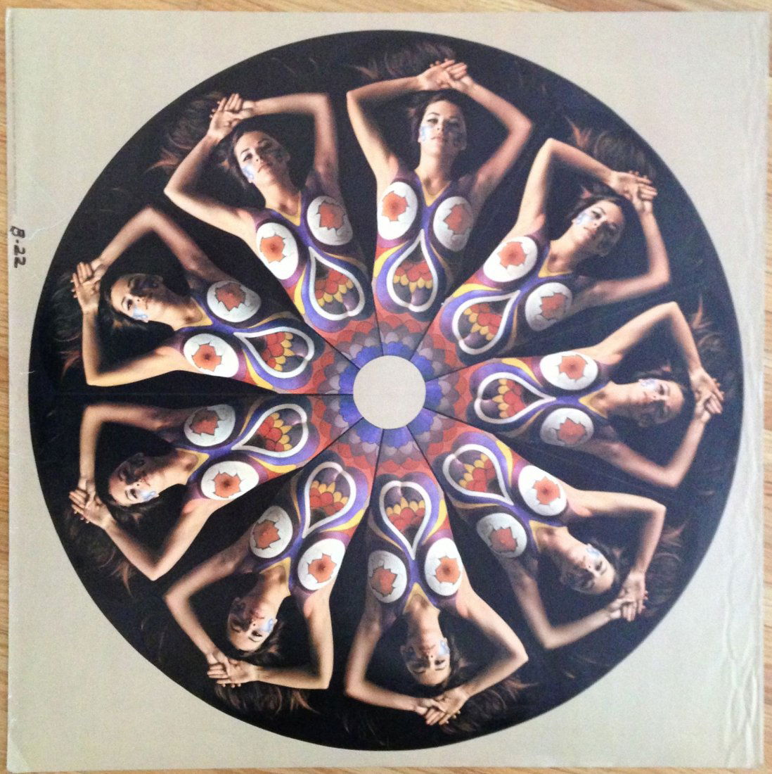 VINTAGE PAINTED LADY HIPPY POSTER - 1969: 1969 Don Getsug Pandora Productions Hippy Poster. D. Nordahl, Don Getsug. Painted woman in kaleidoscope. 30" x 30" FROM THE VAUT AT PANDORA. LAST ONE !