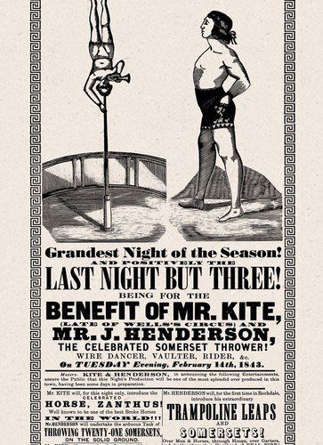 Mr Kite Poster - Pablo Fanque's Circus Royal: This is a stunningly detailed, high-quality reproduction of the 1843 circus poster that inspired John Lennon to write the Beatles song "Being for the Benefit of Mr. Kite" This is, without doubt, the m