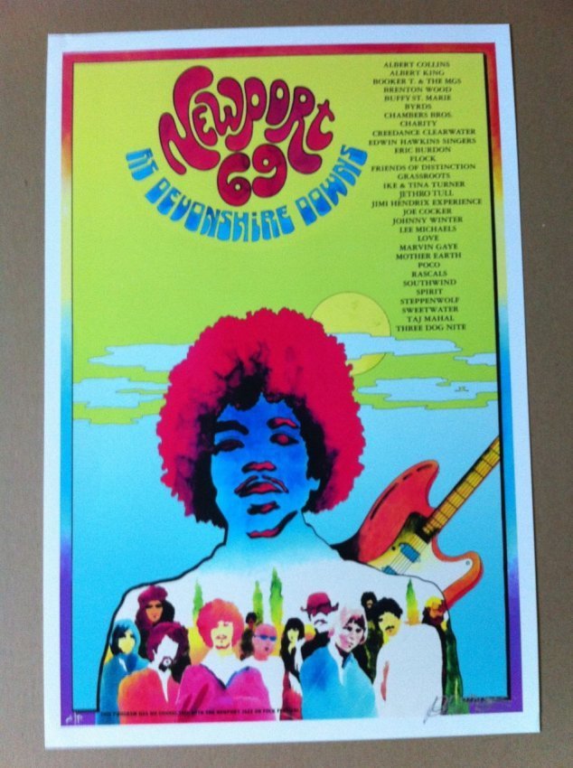 Newport '69 - ARTIST PROOF - SIGNED !: Bob Masse, 40 year rock poster veteran, has designed posters for the legends of rock music. This is an exquisite piece of history from the archives of Bob Masse. As a contributing artist Masse was pri