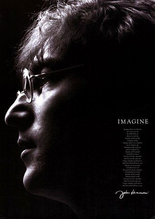 JOHN LENNON - IMAGINE POSTER: JOHN LENNON - IMAGINE POSTER Print measures approximately: 22.375" x 34"