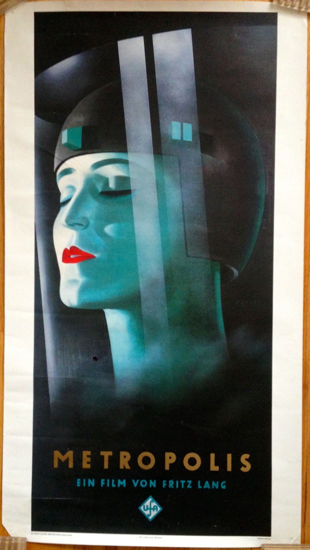 VINTAGE METROPOLIS POSTER -: Metropolis Movie Serigraph Poster Werner Graul 22 in. x 39 in. Metropolis is a German Expressionist film directed by Fritz Lang. The movie was released in 1927. Metropolis is widely regarded as one of