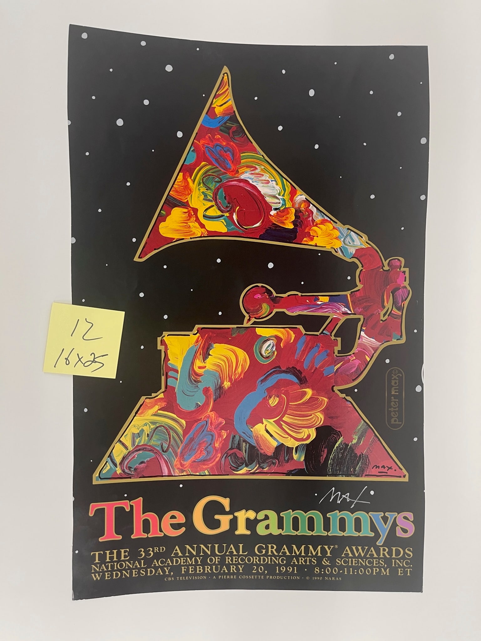 PETER MAX 1991 GRAMMY AWARDS POSTER - SIGNED (1 of 1)