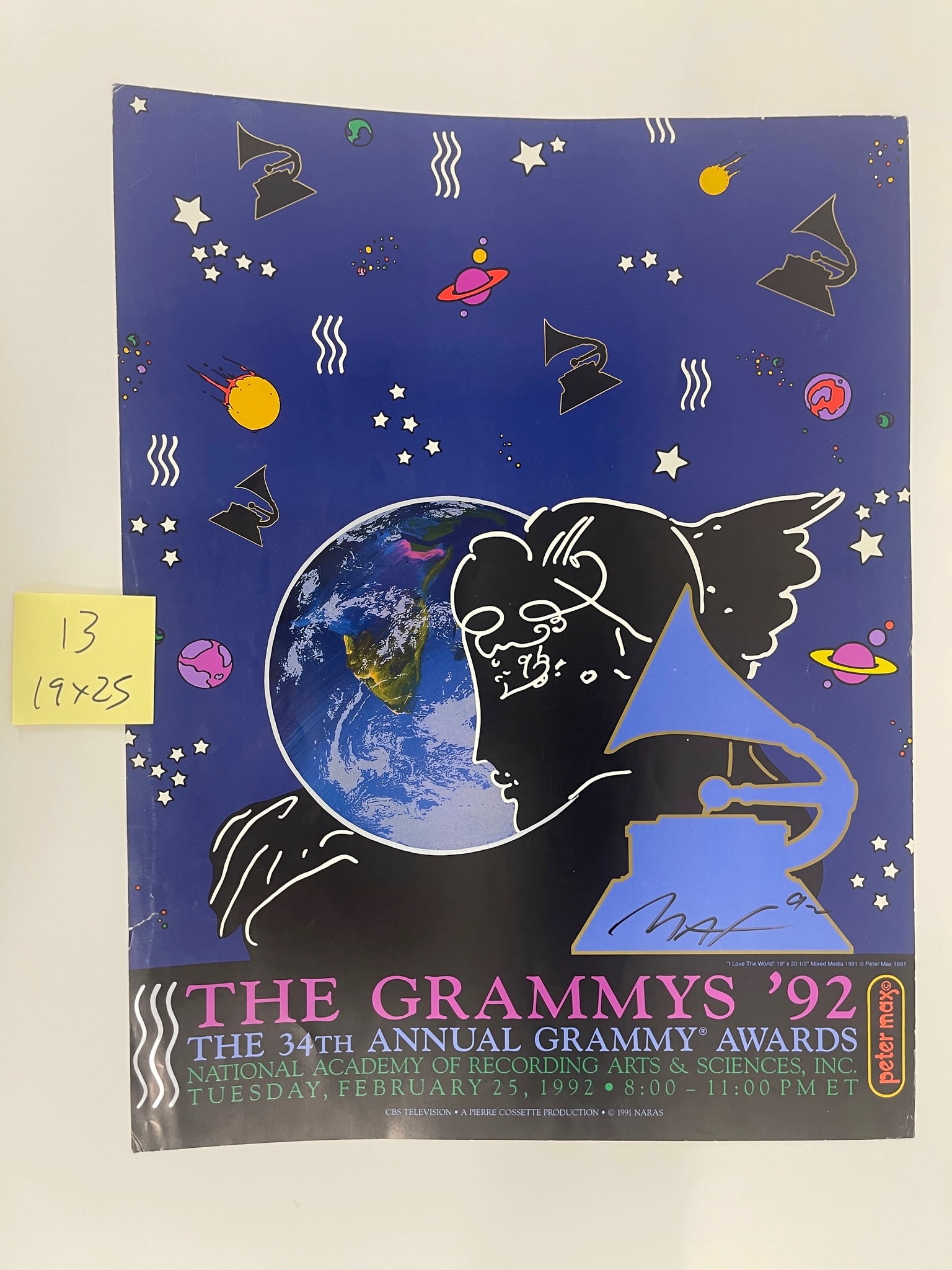 PETER MAX 1992 GRAMMY AWARDS POSTER - SIGNED (1 of 1)