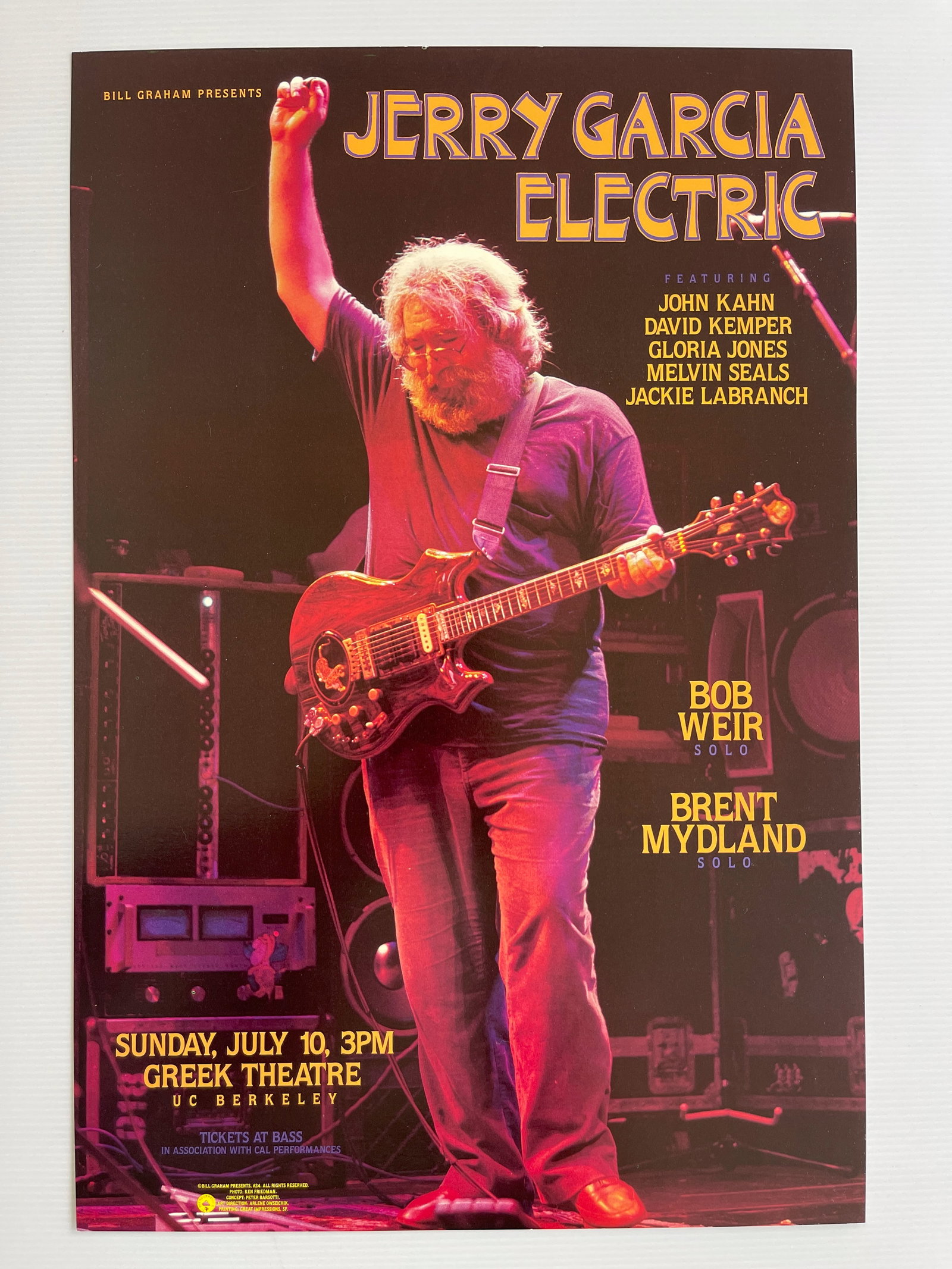 JERRY GARCIA AT THE GREEK THEATER: JERRY GARCIA AT THE GREEK THEATER. BERKELEY. 1988. BGP024. 13 X 19.