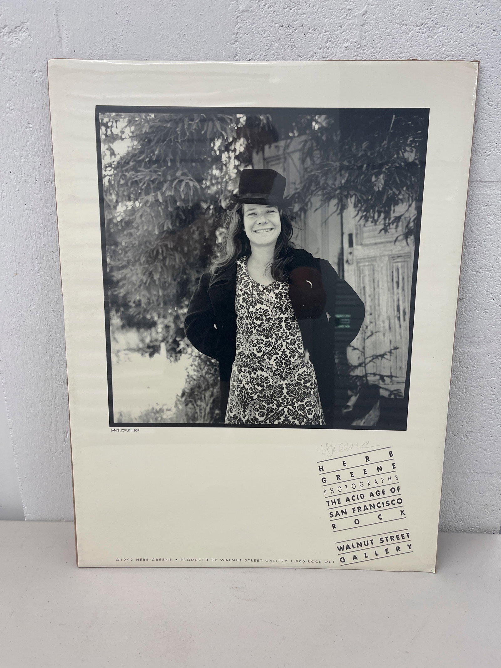 JANIS JOPLIN SIGEND BY HERB GREENE: JANIS JOPLIN SIGEND BY HERB GREENE 1992 WALNUT STREET GALLERY POSTER