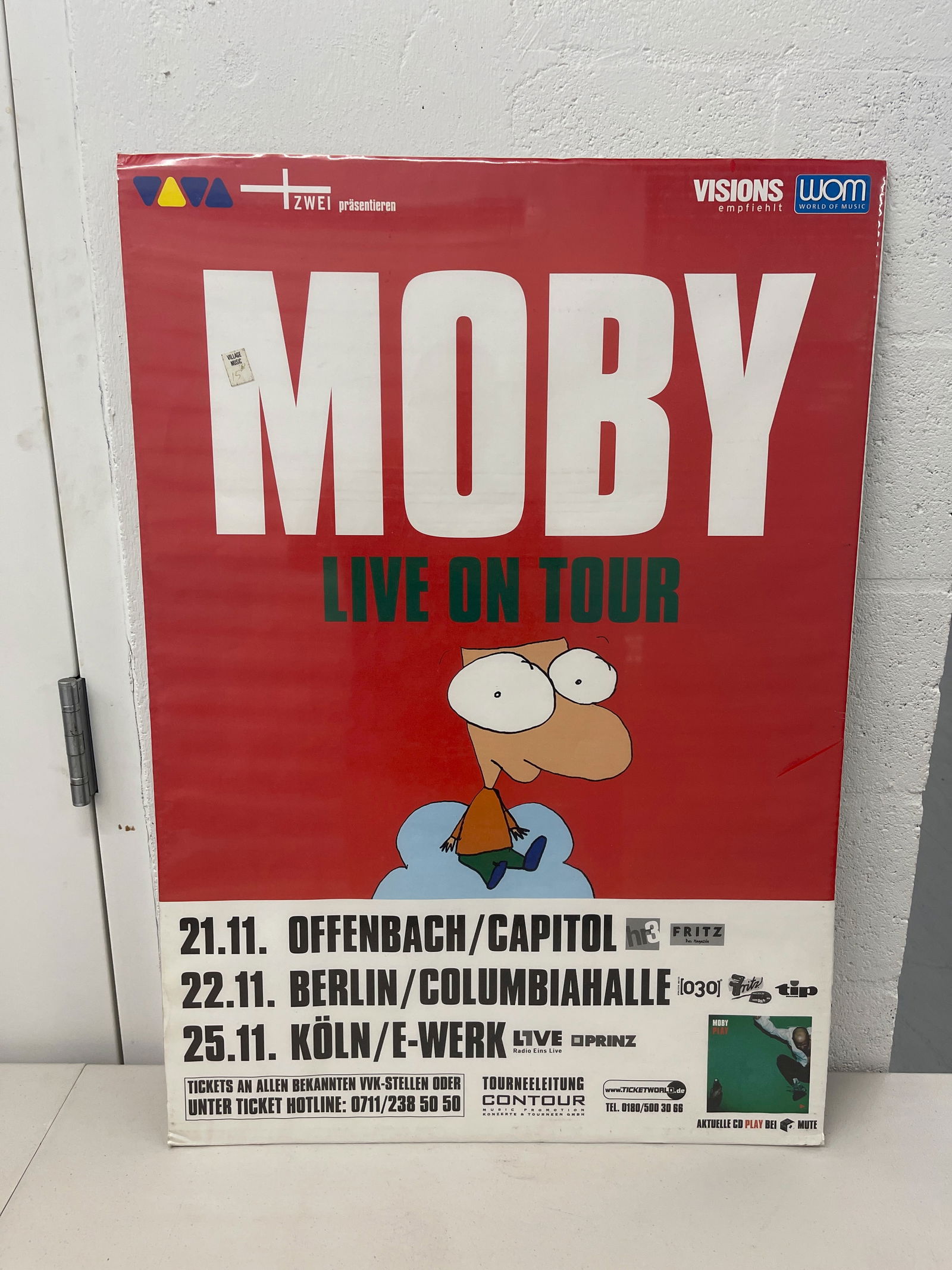 MOBY ON TOUR - BERLIN: MOBY ON TOUR - BERLIN. MOBY 'Live on Tour' Concert Poster WOM Euro Tour Germany Vintage Music