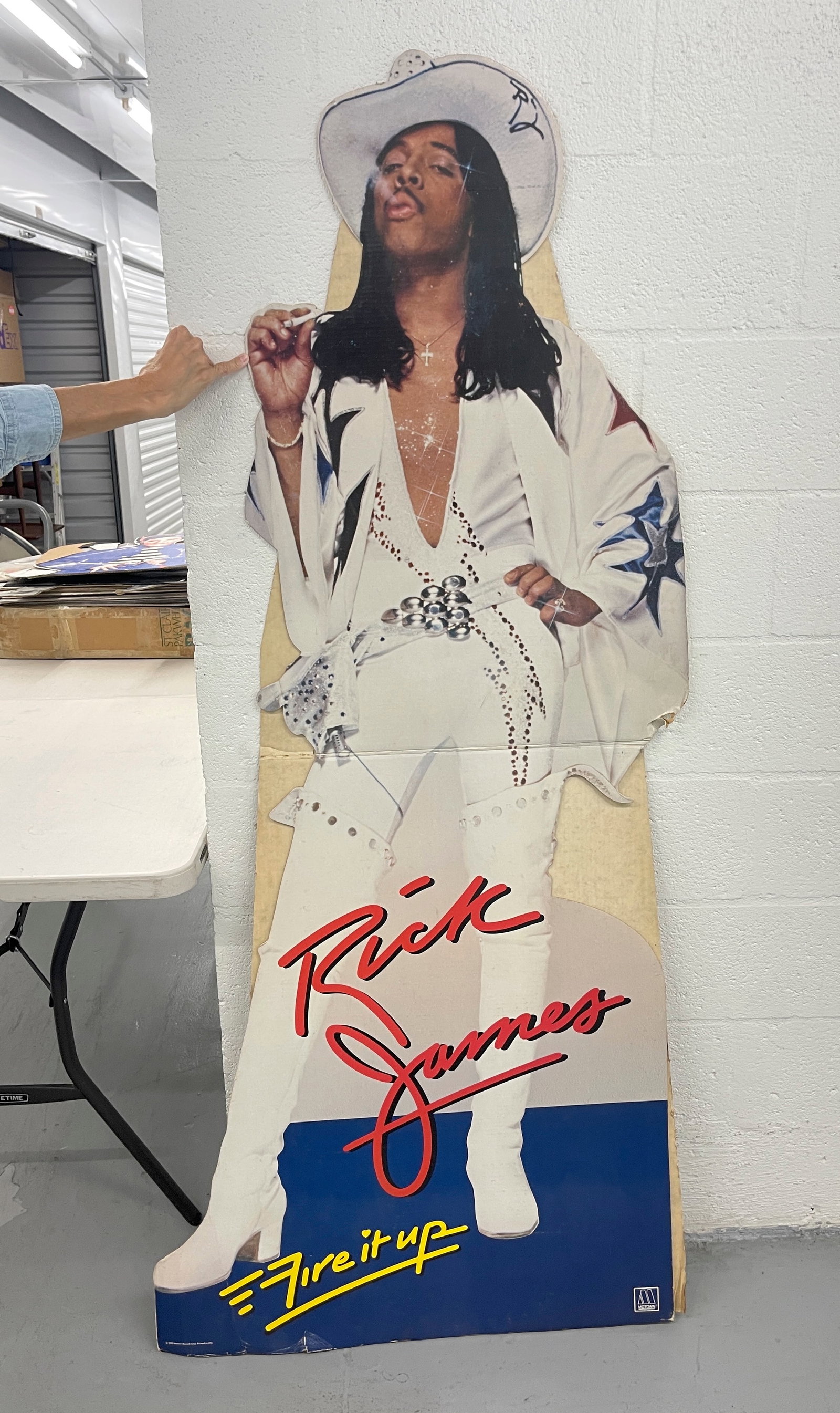 RICK JAMES LIFE SIZE STANDEE: RICK JAMES LIFE SIZE STANDEE. FROM THE FIRE IT UP TOUR. FOLDS AS DISTRIBUTED. SHIPS FLAT.