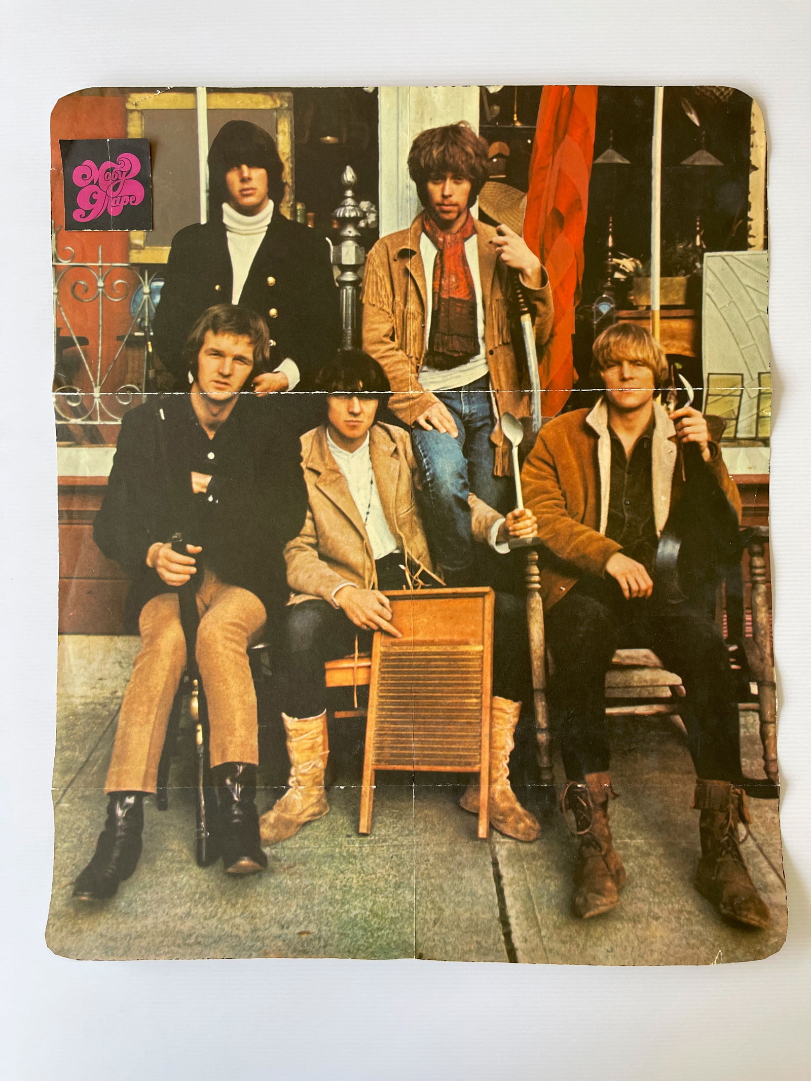 MOBY GRAPE ALBUM INSERT - RECALLED DUE TO FINGER: MOBY GRAPE ALBUM INSERT - RECALLED DUE TO FINGER. FOLDED AS DISTRIBUTED.