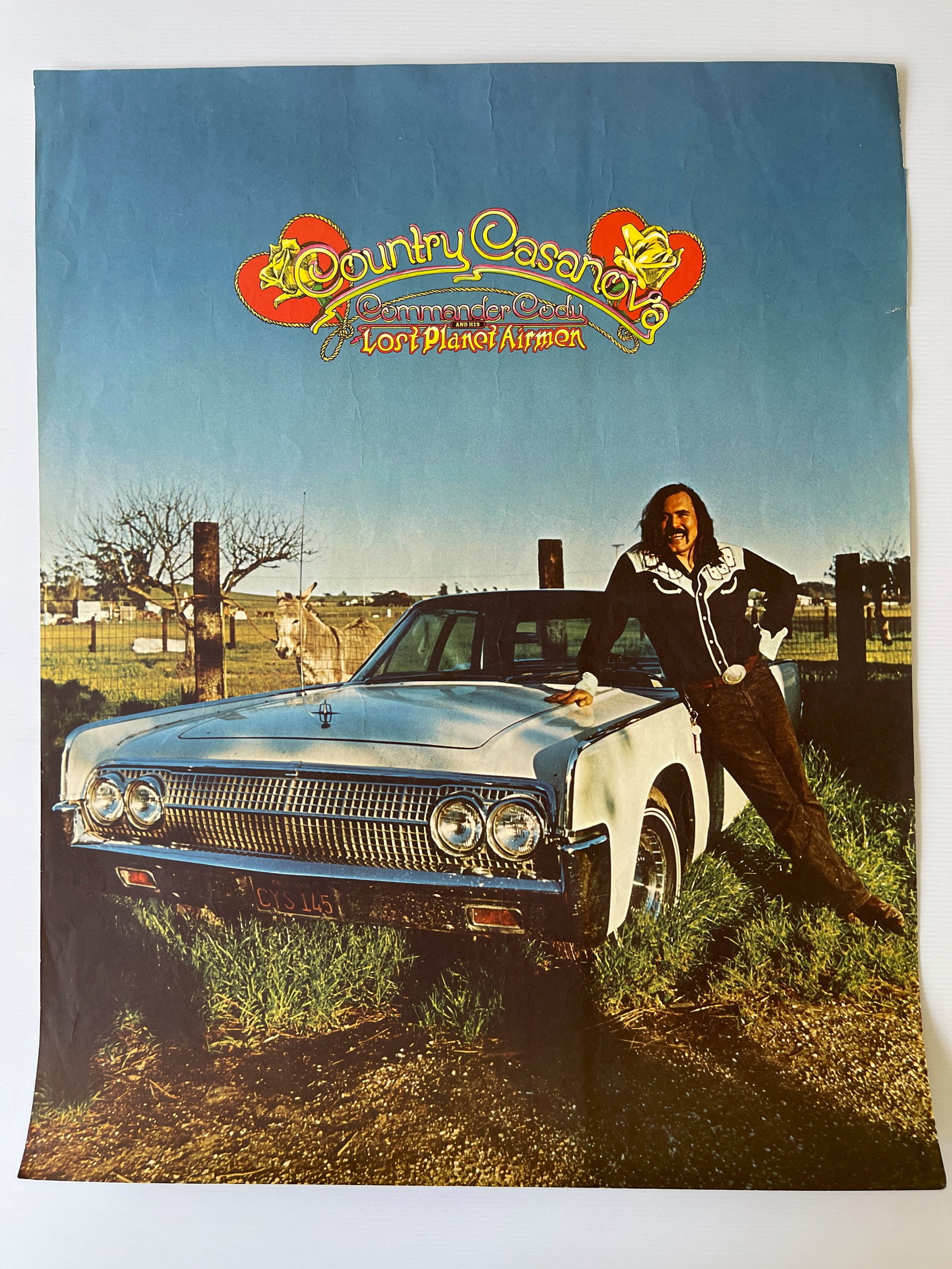 COMMANDER CODY AND HIS LOST PLANET AIRMEN PROMO POSTER: COMMANDER CODY AND HIS LOST PLANET AIRMEN PROMO POSTER FOR COUNTRY CASANOVA. 1973 NOT AVAILABLE FOR SALE TO PUBLIC.