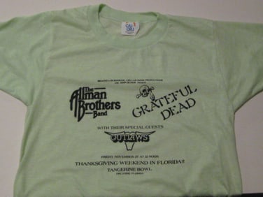 Grateful Dead Allman Brothers The Outlaws Concert 1981 Staff T-Shirt (RARE)