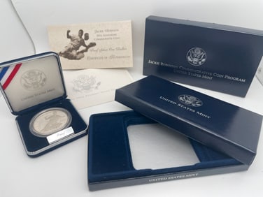 JACKIE ROBINSON COMMEMORATIVE COIN PROGRAM UNITED STATES MINT SILVER PROOF COIN