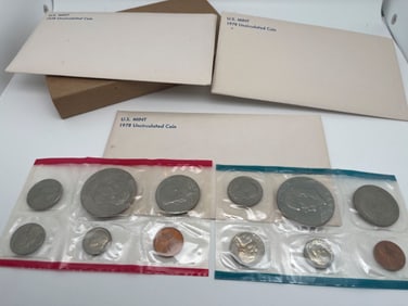 UNITED STATES MINT 1978 UNCIRCULATED COIN SETS - 3 total sets