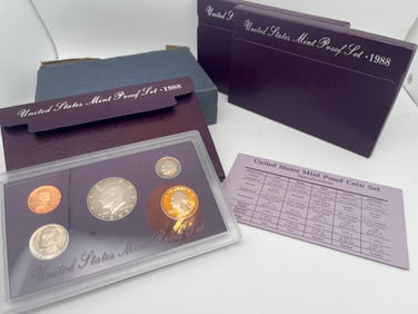 UNITED STATES MINT PROOF SET 1988 - TOTAL 3 SETS