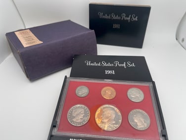 1981 UNITED STATES MINT SILVER PROOF SET. 2 TOTAL SETS: MV: $10+