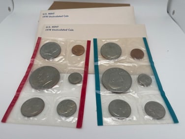 1978 UNITED STATES MINT UNCIRCULATED COIN SETS - 2 TOTAL SETS