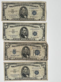 $5 DOLLAR SILVER CERTIFICATE LOT - SET OF 4