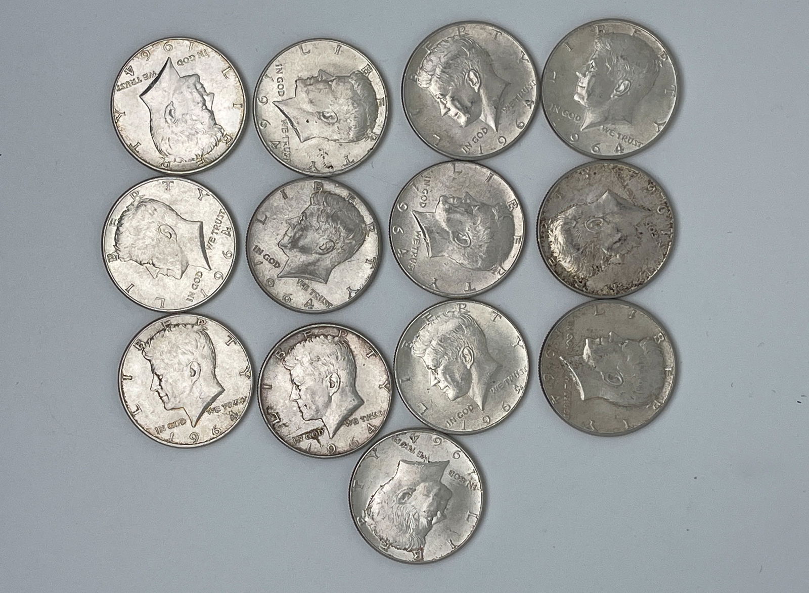 1964 KENNEDY HALF DOLLAR LOT OF 13 - MV: $170 (1 of 1)