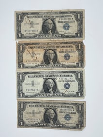 LOT OF 4 ONE DOLLAR SILVER CERTIFICATES
