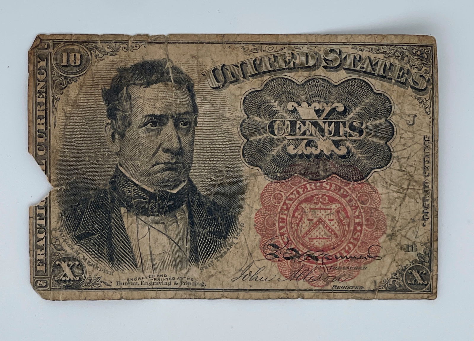 10-cent fractional currency note from the United States (1 of 1)