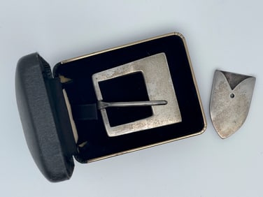 STERLING SILVER BELT BUCKLE AND END TIP