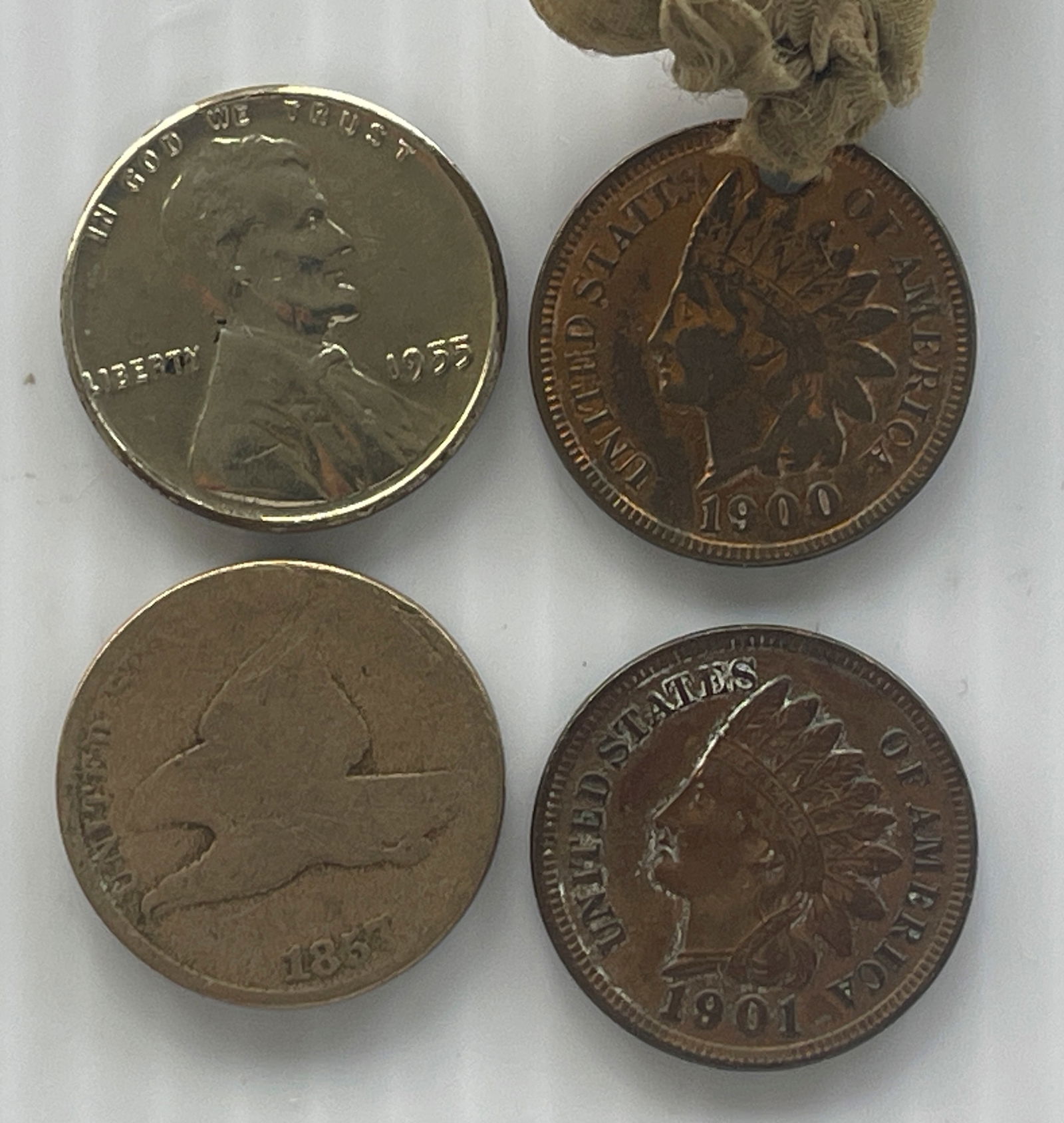 SET OF FOUR INTERESTING PENNIES (1 of 1)