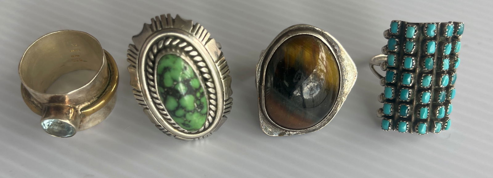 STERLING SILVER AND STONE / TURQUOISE RING COLLECTION (1 of 3)