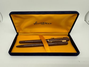 WATERMAN FOUNTAIN PEN & ROLLERBALL PEN SET WITH BOX  - FINE NIB