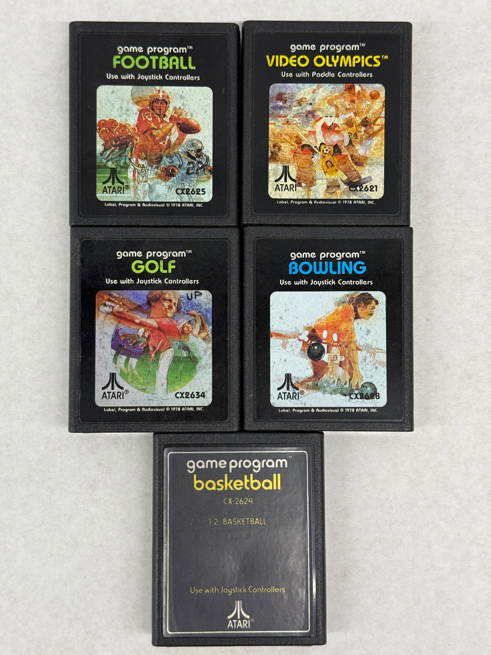 SET OF FIVE (5) ATARI SPORTS CARTRIDGES (1 of 1)