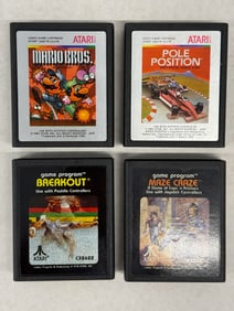SET OF FOUR (4) ATARI RACING GAMES WITH MARIO BROS