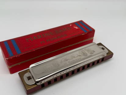 Vintage Pre-War Hohner Marine Band Harmonica: Vintage Pre-War Hohner Marine Band Harmonica - Key of C - Made in Germany. With original box. 12-hole.