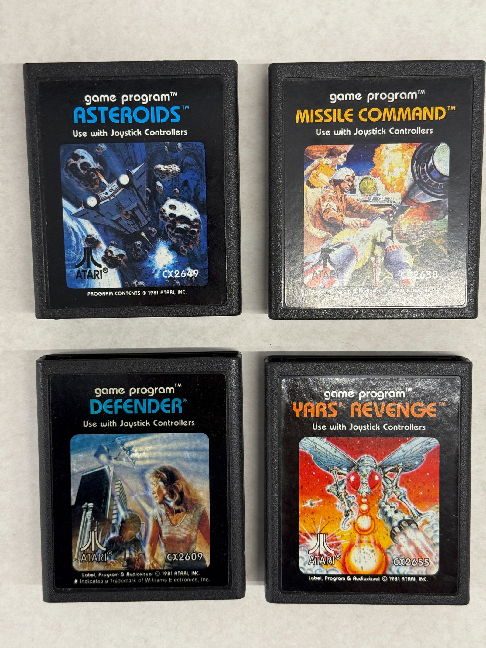 SET OF FOUR (4) ATARI SPACE GAME CARTS (1 of 1)