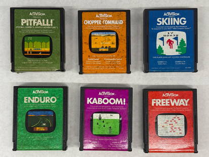 SET OF FOUR (6) ACTIVISION GAME CARTS: SET OF FOUR (6) ACTIVISION GAME CARTS FOR THE ATARI VIDEO COMPUTER SYSTEM. WITH PITFALL! CHOPPER COMMAND. SKIING. ENDURO. KABOOM! FREEWAY. Pitfall! is a platform video game developed by David Crane fo