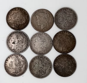 9 MORGAN DOLLARS
