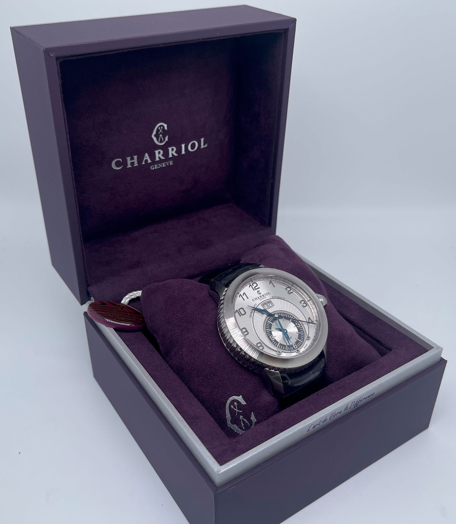 Charriol Columbus Men's Watch Model CO46GMTS361: Charriol Columbus Men's Watch Model CO46GMTS361. Charriol brings celtic interpretations to its watch collection. Established in 1983, it is a relative newcomer to the field of luxury watchmaking.