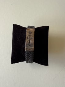 STERLING SILVER AND LEATHER BRACELET