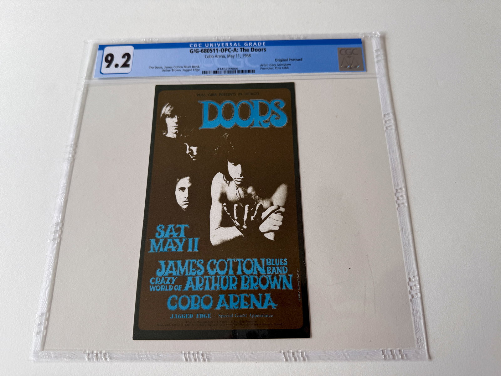 DOORS - COBO ARENA - GRADED 9.2 - NONE HIGHER !!! (1 of 1)