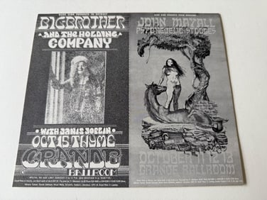 RARE - MINT - UNCUT - BIG BROTHER / JOHN MAYALL GRANDE BALLROOM CARD