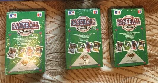 three (3) factory sealed 1990 Upper Deck BaseBall Cards