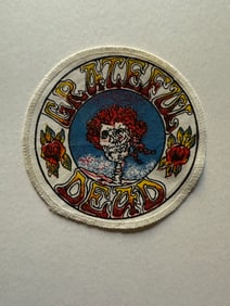GRATEFUL DEAD CLOTH PATCH - SKULL AND ROSES - RARE