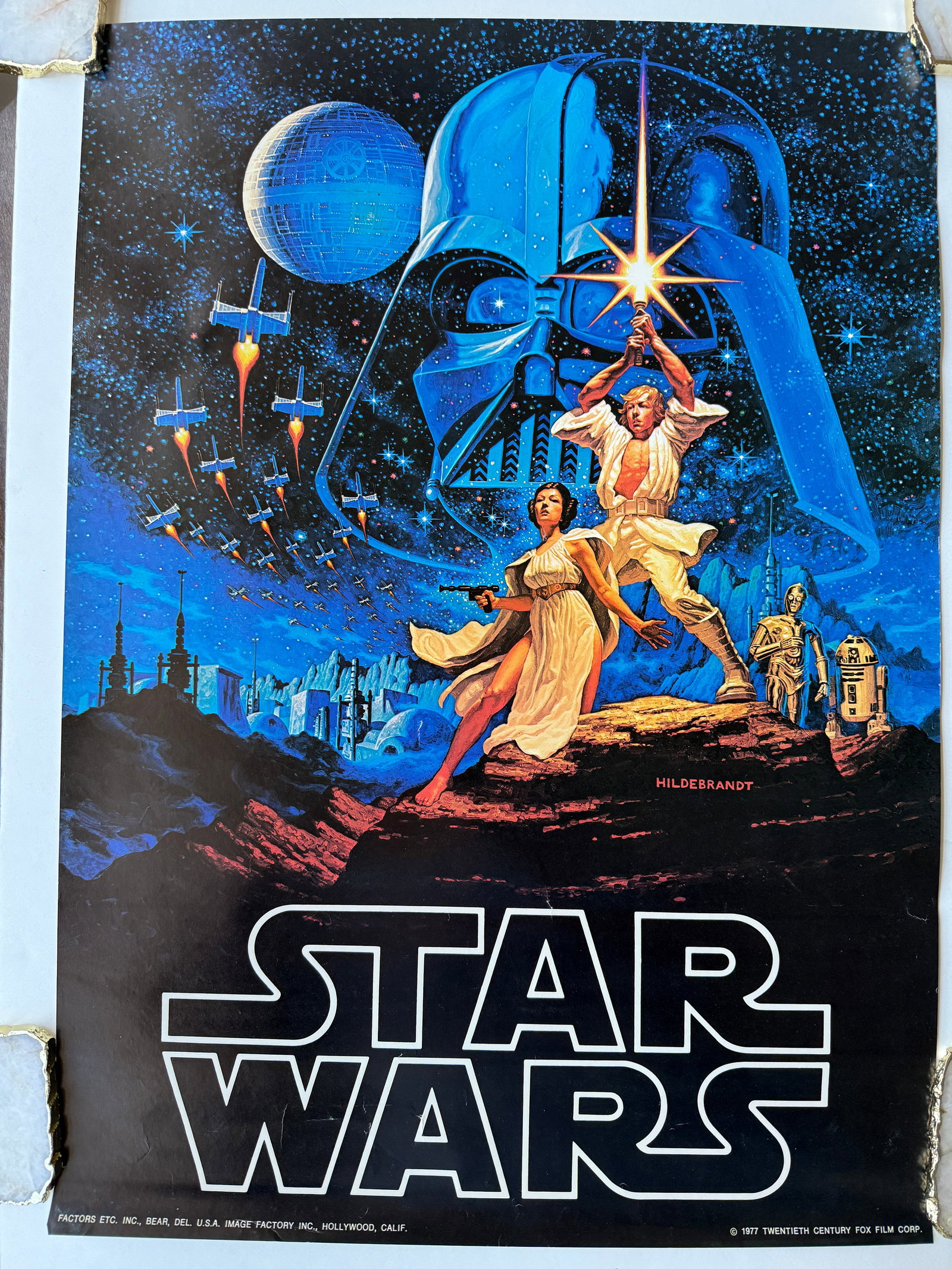 STAR WARS POSTER 3 - THE MOST FAMOUS VERSION ! Hildebrandt art (1 of 1)